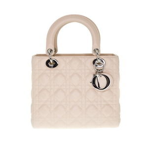 Dior Lady Dior Medium Bag Cannage Lambskin Pink Beige Hardware